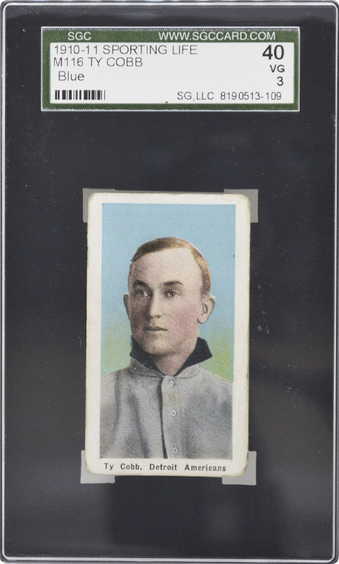 1910-11 sporting life m116 ty cobb blue