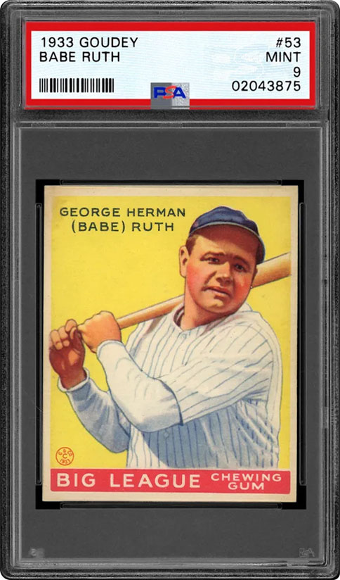 1933 goudey babe ruth graded