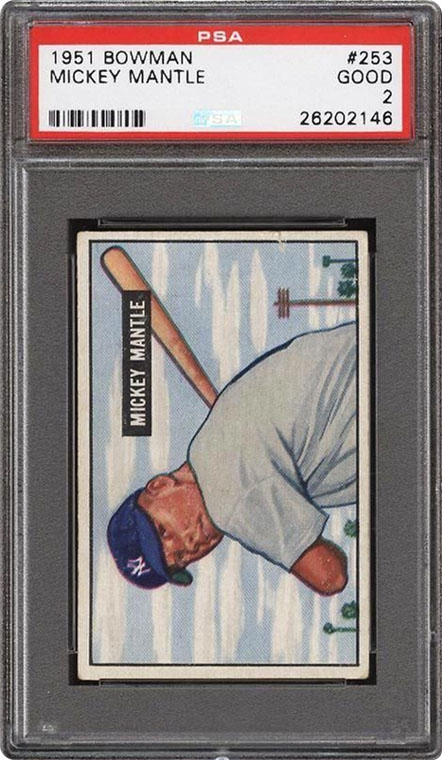 1951 bowman mickey mantle authentic