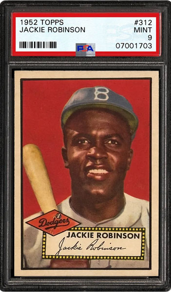 1952 topps jackie robinson psa 9