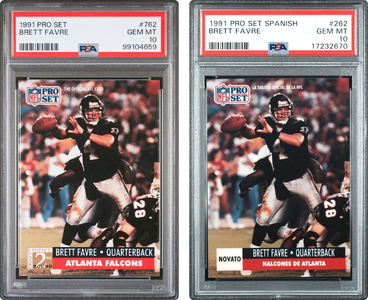 1991 pro set brett favre rc variations value