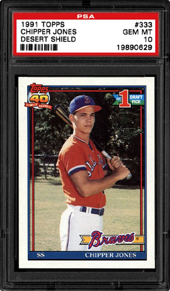 1991 topps chipper jones desert shield psa 10