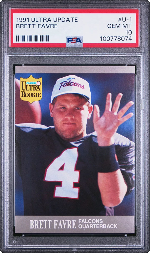 1991 ultra update brett favre rc psa 10