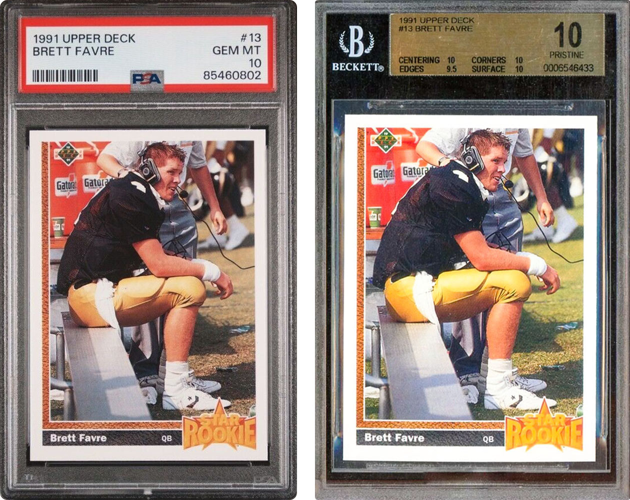 1991 upper deck brett favre psa bgs 10