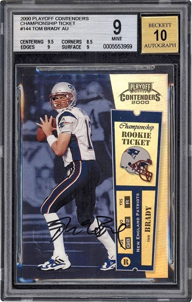 2000 playoff contenders championship ticket autograph tom brady