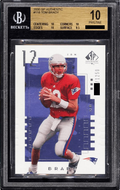 2000 sp authentic tom brady bgs 10