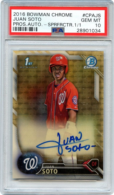 2016 bowman chrome juan soto superfractor auto